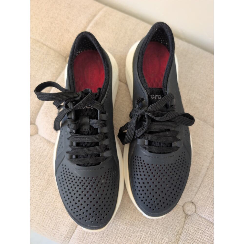 Crocs Literide Pacer Lace-up Sneaker Black Size 8 - Picture 2 of 5